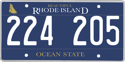 RI license plate 224205