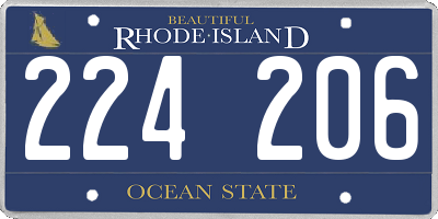 RI license plate 224206