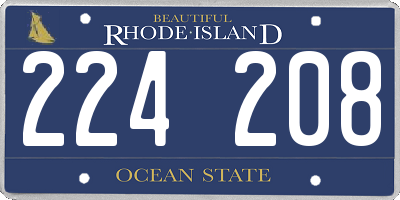 RI license plate 224208