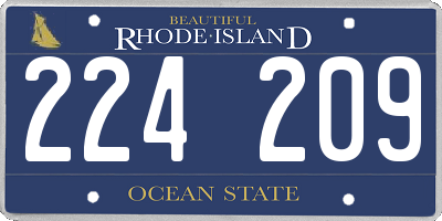 RI license plate 224209
