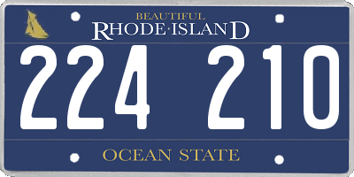 RI license plate 224210