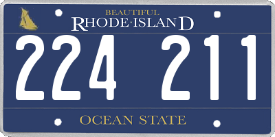 RI license plate 224211