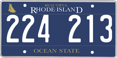 RI license plate 224213