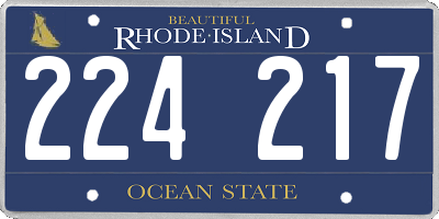 RI license plate 224217