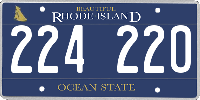 RI license plate 224220
