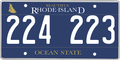 RI license plate 224223