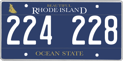 RI license plate 224228