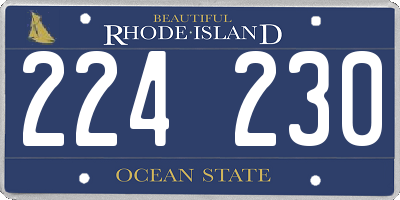 RI license plate 224230
