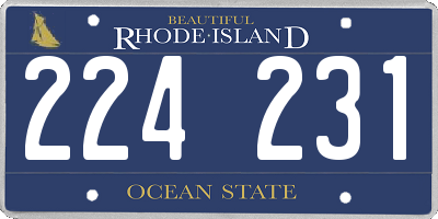 RI license plate 224231