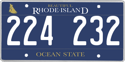 RI license plate 224232