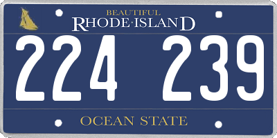 RI license plate 224239