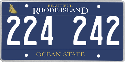 RI license plate 224242