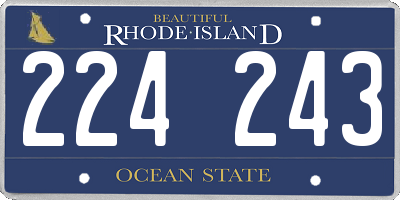 RI license plate 224243
