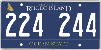 RI license plate 224244