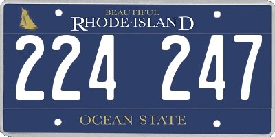 RI license plate 224247