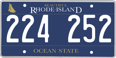 RI license plate 224252