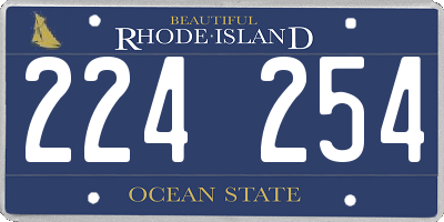 RI license plate 224254