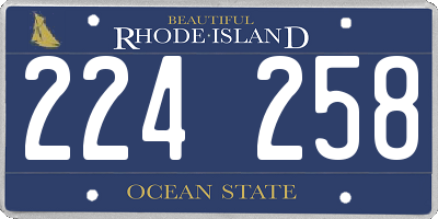 RI license plate 224258