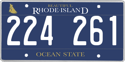 RI license plate 224261