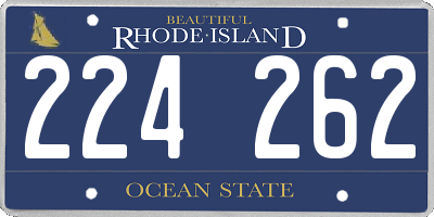 RI license plate 224262