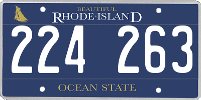 RI license plate 224263