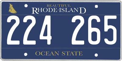 RI license plate 224265
