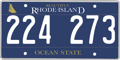 RI license plate 224273