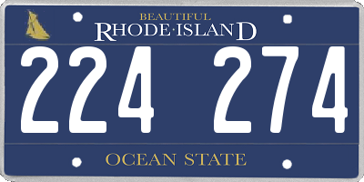 RI license plate 224274