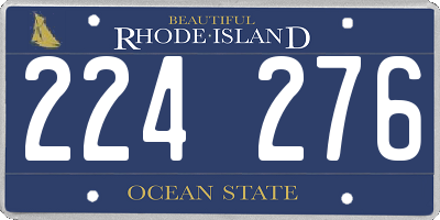 RI license plate 224276