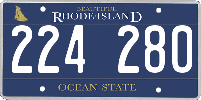 RI license plate 224280