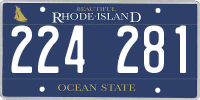 RI license plate 224281