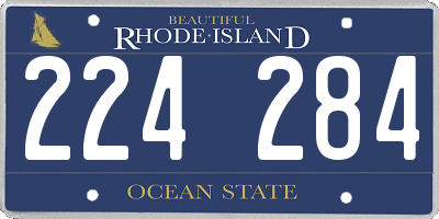 RI license plate 224284