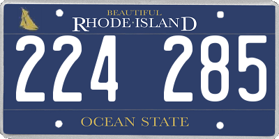 RI license plate 224285
