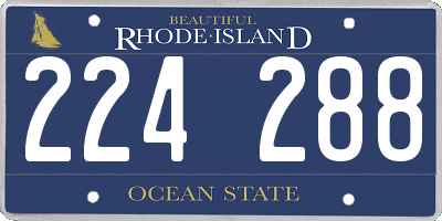 RI license plate 224288