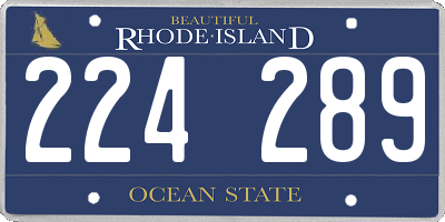 RI license plate 224289