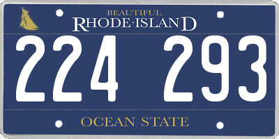 RI license plate 224293