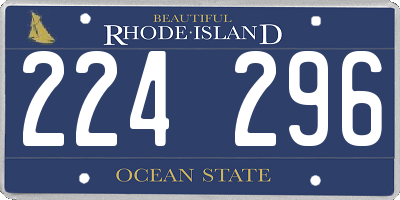 RI license plate 224296