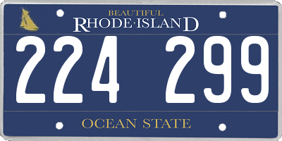RI license plate 224299