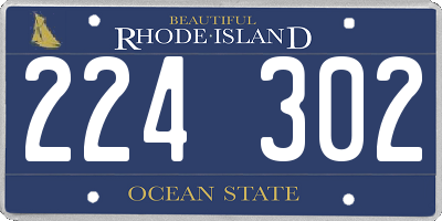RI license plate 224302
