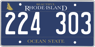 RI license plate 224303