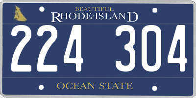 RI license plate 224304