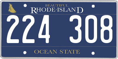 RI license plate 224308