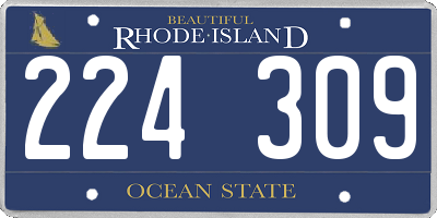 RI license plate 224309