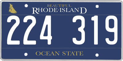 RI license plate 224319