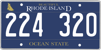 RI license plate 224320