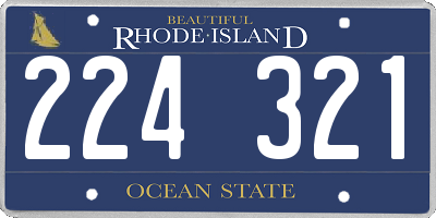 RI license plate 224321