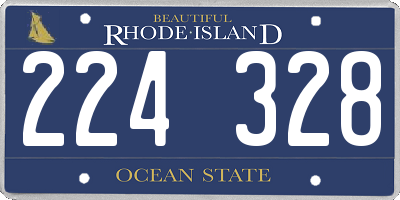 RI license plate 224328