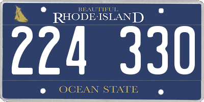 RI license plate 224330