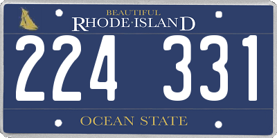 RI license plate 224331