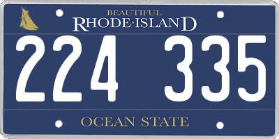 RI license plate 224335